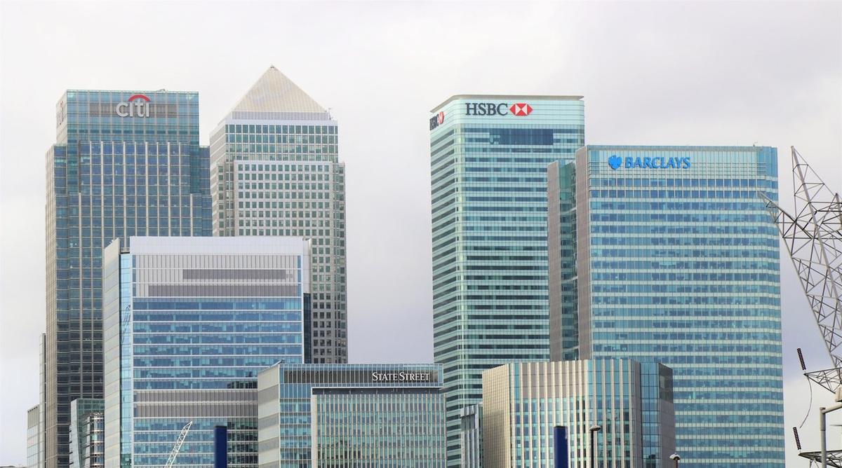 Modern glass skyscrapers in daylight